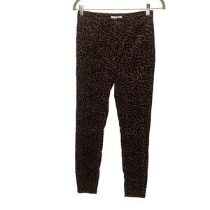 Loft's Made and Loved Women's Size 2 Leopard High Raised Skinny Corduroy Pants